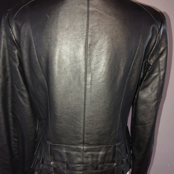 Women’s faux leather black jacket size S - Picture 3 of 6